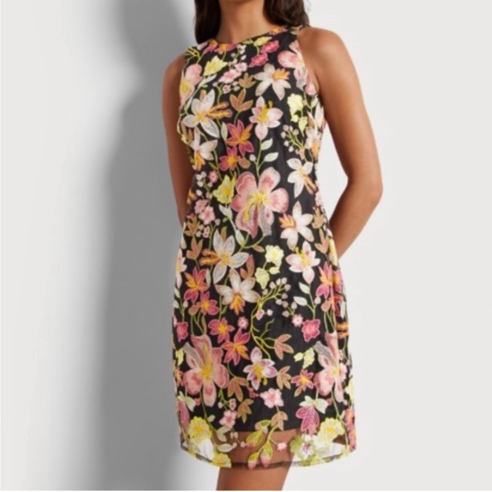 Sam Edelman Black Dress with Floral Embroidery